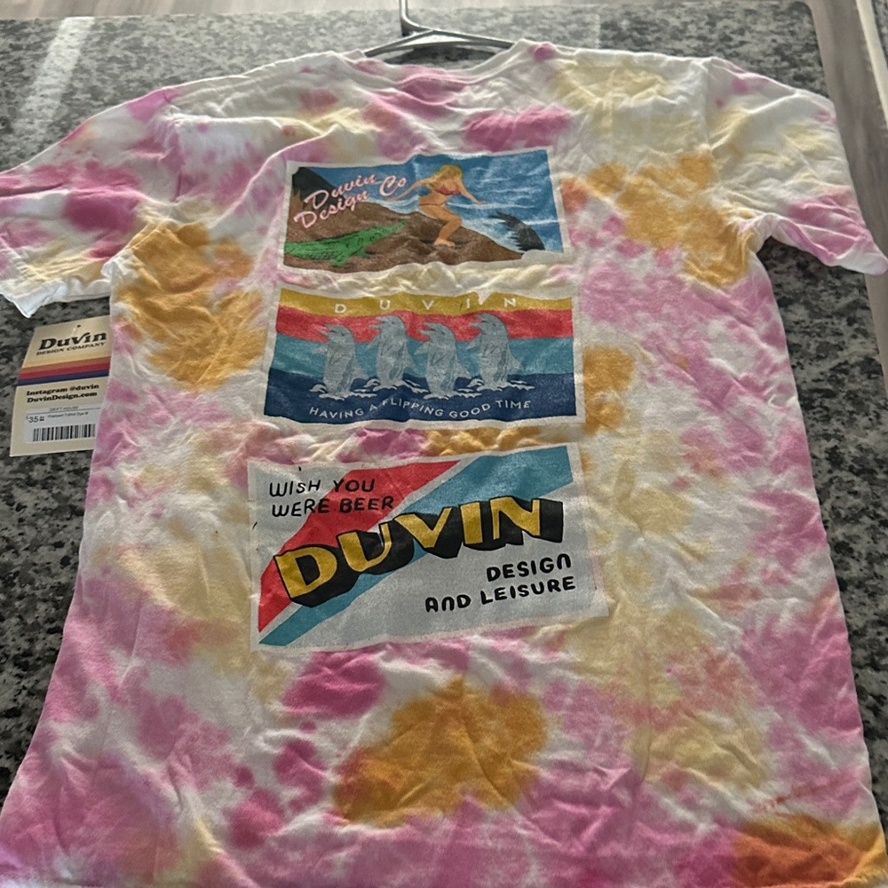 Adult Duvin Tie-Dye T-Shirt - Pink, Yellow, White